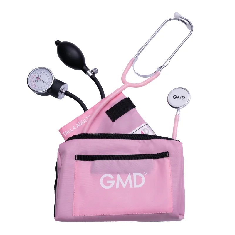 Kit De Tensiómetro Y Fonendoscopio Doble Campana Con Estuche Colors GMD Color Rosado