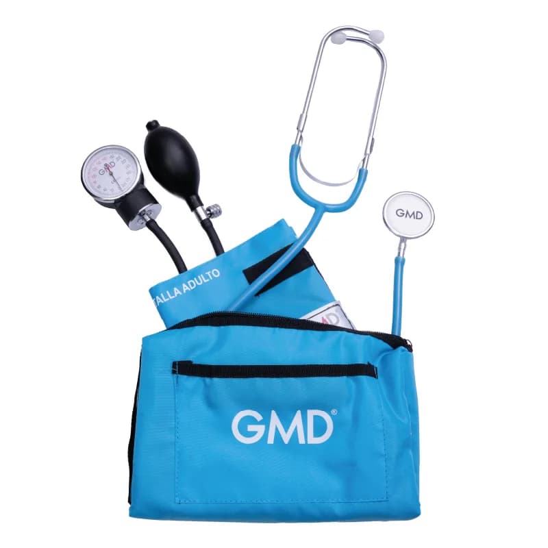 Kit De Tensiómetro Y Fonendoscopio Doble Campana Con Estuche Colors GMD Color Azul Cielo