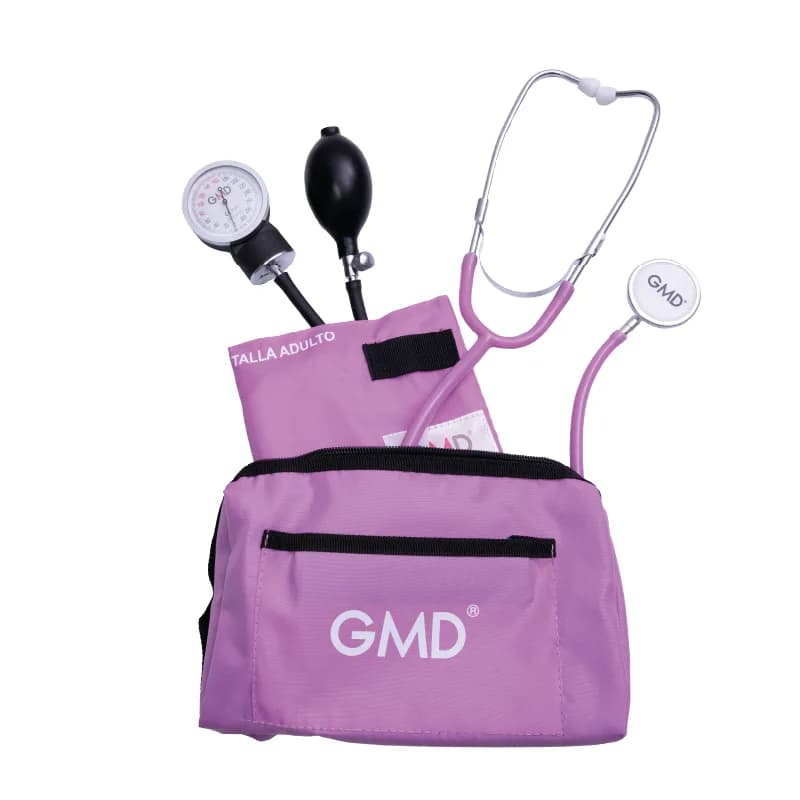 Kit De Tensiómetro Y Fonendoscopio Doble Campana Con Estuche Colors GMD Color Púrpura Claro
