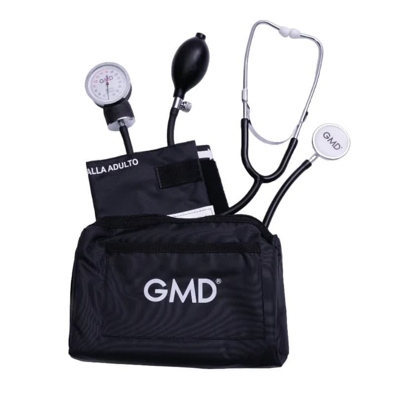 Kit De Tensiómetro Y Fonendoscopio Doble Campana Con Estuche Colors GMD Color Negro