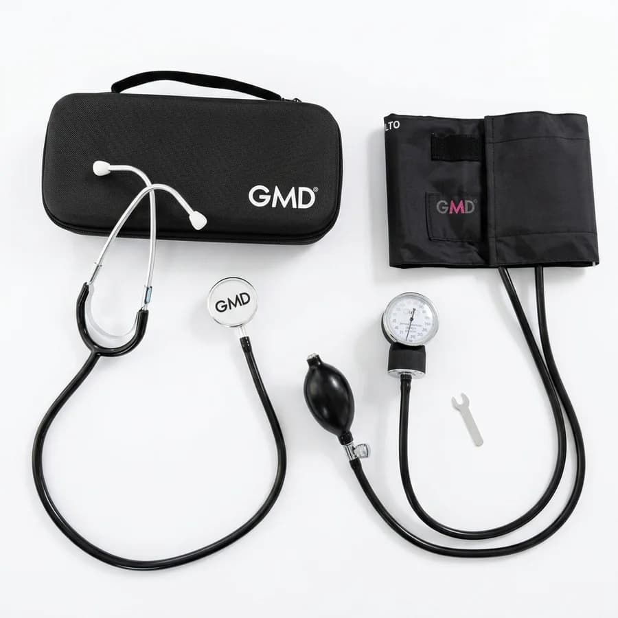 Kit Tensiómetro aneroide con Fonendoscopio Doble campana y estuche rígido color Negro