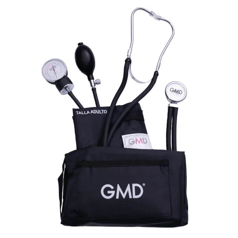 Kit De Tensiómetro Y Fonendoscopio Rappaport Con Estuche Colors GMD Color Negro