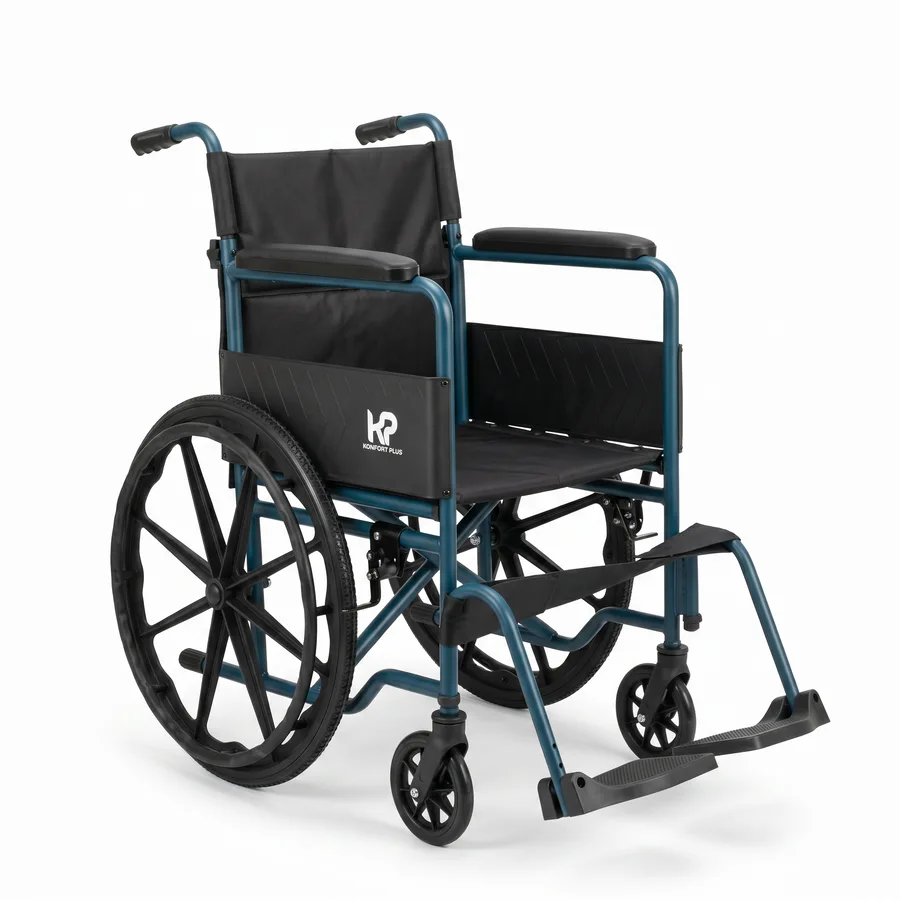 Silla De Ruedas Estándar en Acero con Rin Estrella 22" de 45,7 cm de ancho
