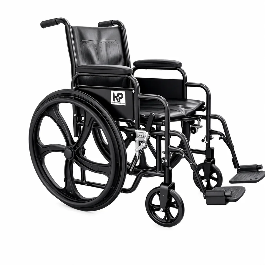 Silla De Ruedas Estándar En Acero Con Reposapiés y Apoyabrazos Removibles Konfort Plus