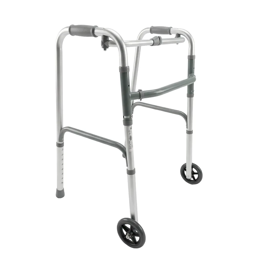 Caminador Con Ruedas de 5" En Aluminio Color Gris Konfort Plus