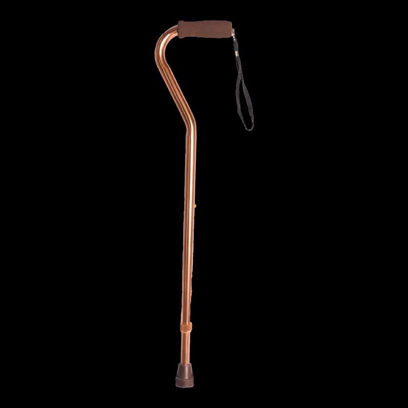 Bastón Cuello De Cisne Y Correa De Seguridad Color Bronce Konfort Plus