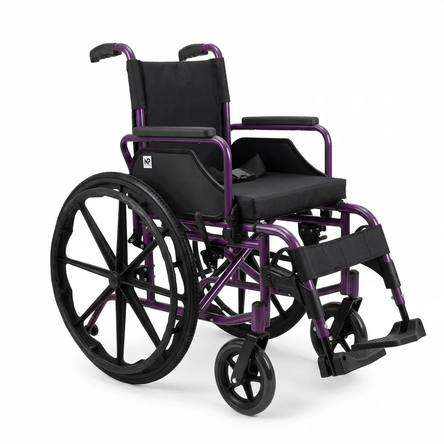 Silla De Ruedas Pediátrica en Aluminio Uva de 35,5 cm de ancho