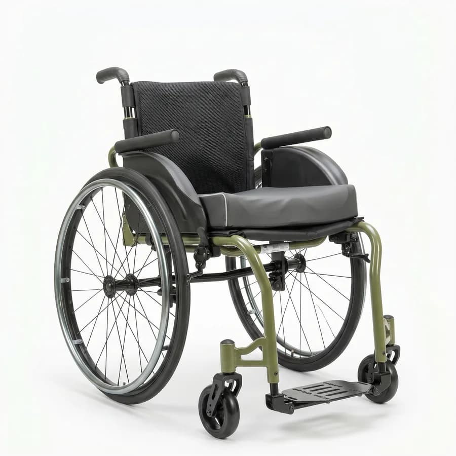 Silla De Ruedas Activa Marco Rígido Oliva - 16"